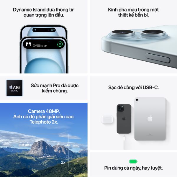 iPhone 15 Plus 256GB Chính hãng (VN/A)