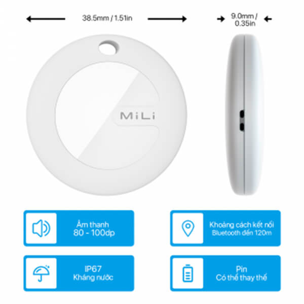 Thiết bị định vị thông minh MiLi MiTag HD-P16