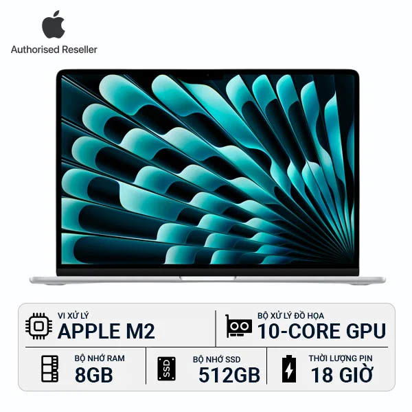 MacBook Air M2 15 inch 8GB/512GB (Sạc 70W) Chính Hãng
