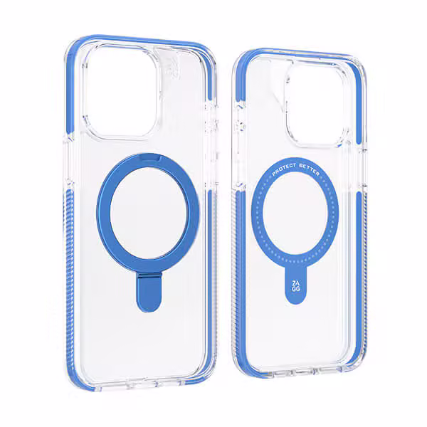 Ốp lưng iPhone 15 Pro Max ZAGG Santa Cruz Kick Stand trong xanh - ảnh 2