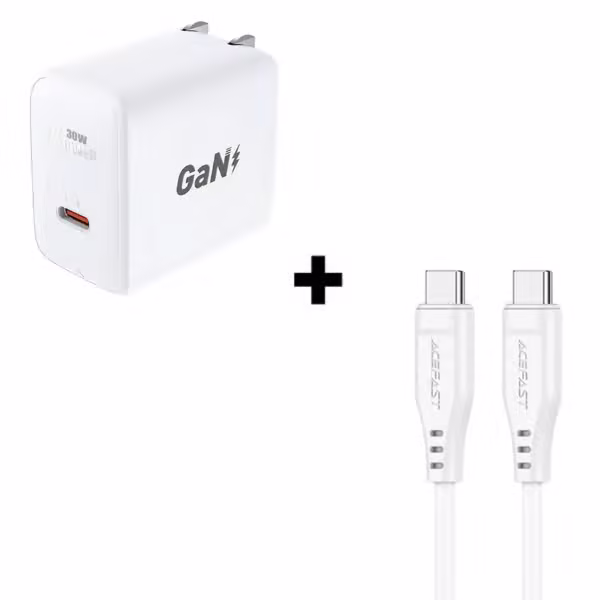 Bộ Combo cáp sạc ACEFAST 30W Type-C to C màu trắng