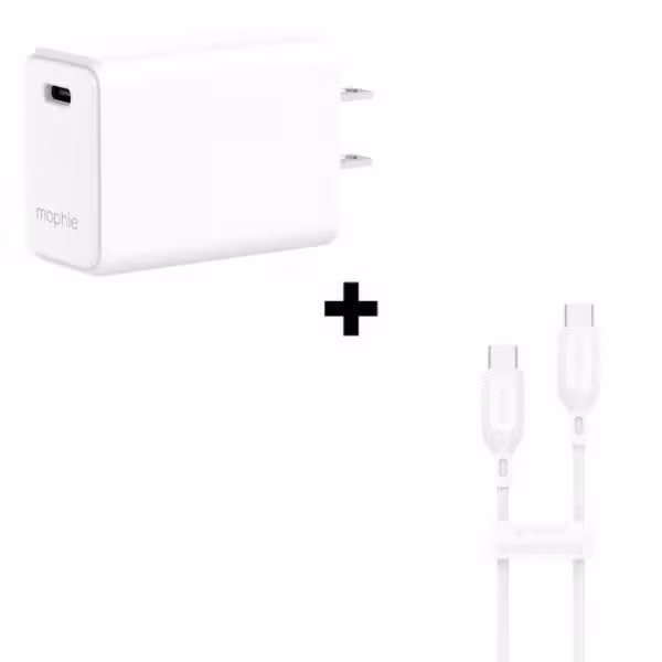 Bộ Combo cáp sạc Mophie Essential 30W Type-C to Type-C màu trắng - ảnh 1
