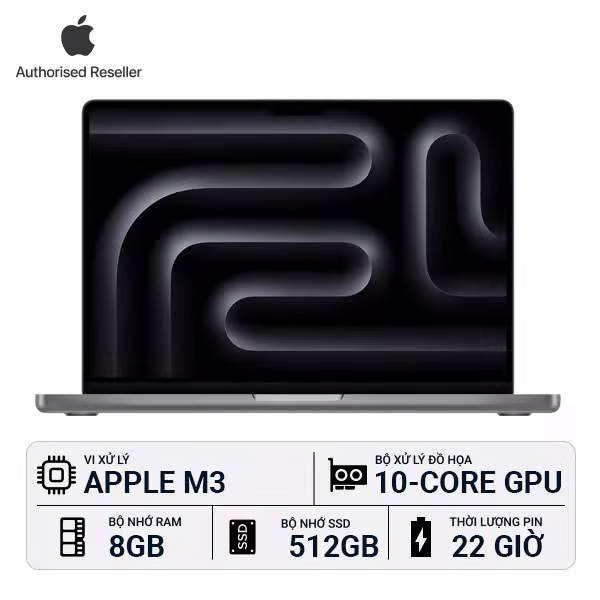 MacBook Pro M3 14 inch 8GB/512GB Chính Hãng - ảnh 1