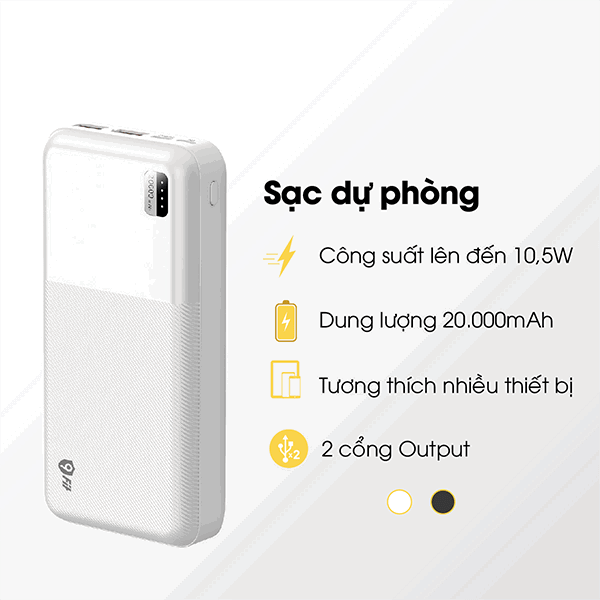 Pin sạc dự phòng 9Fit Lite 20.000mAh