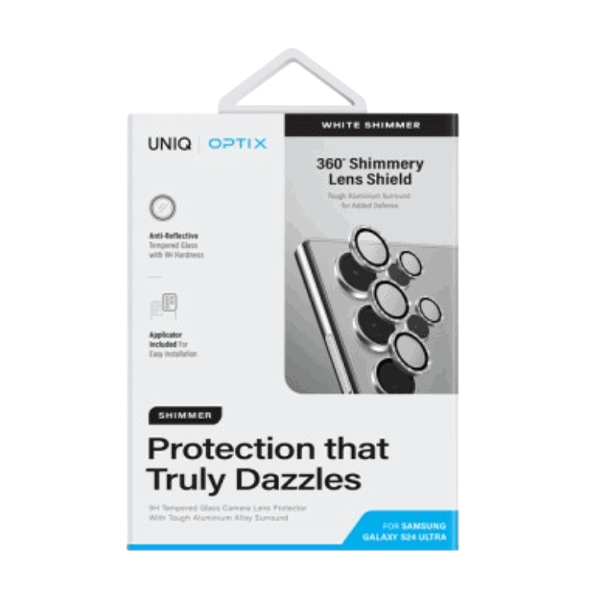 Dán cường lực camera Samsung Galaxy S24 Ultra UNIQ White Shimmer