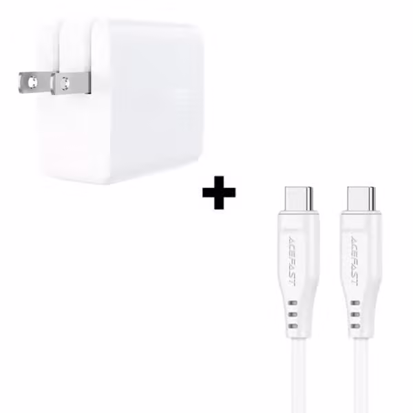 Bộ Combo cáp sạc ACEFAST 65W Type-C to Type-C màu trắng