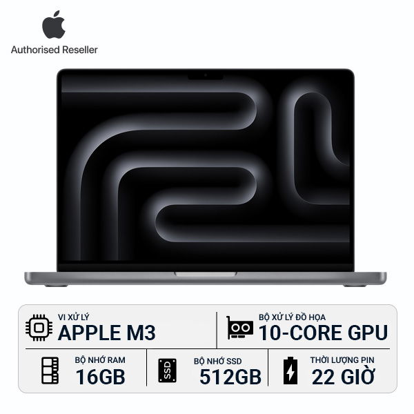 MacBook Pro M3 14 inch 16GB/512GB Chính Hãng