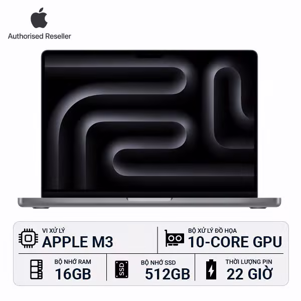 MacBook Pro M3 14 inch 16GB/512GB Chính Hãng - ảnh 1