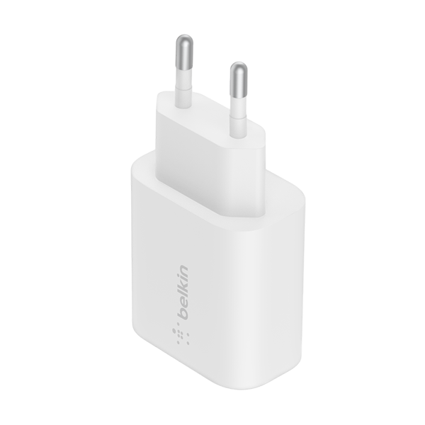 Củ sạc nhanh 25W USB-C PD 3.0 Belkin màu trắng (chân tròn)