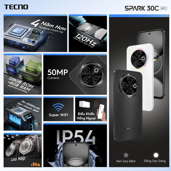 TECNO Spark 30C 128GB Chính Hãng