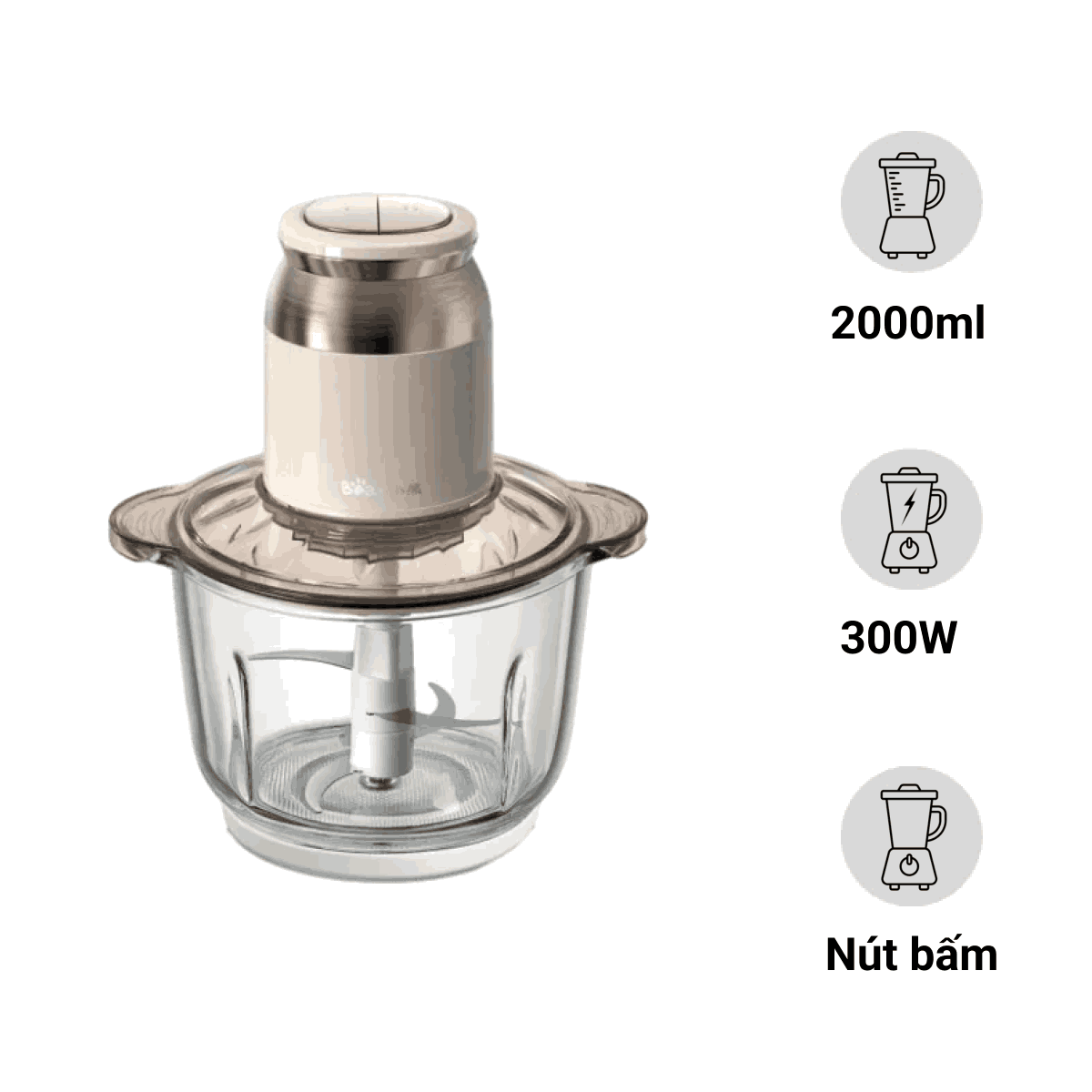 Máy xay thực phẩm đa năng 2L Bear QSJ-D03D7