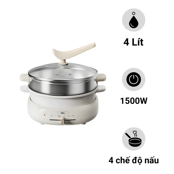 Nồi lẩu nuớng điện đa năng 3in1 4L Bear DHG-C40W2