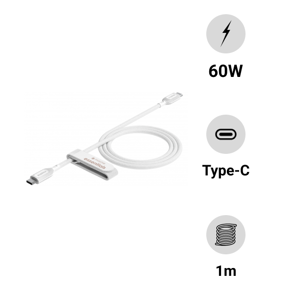 Cáp sạc USB-C to USB-C 60W Mophie Essentials 1M