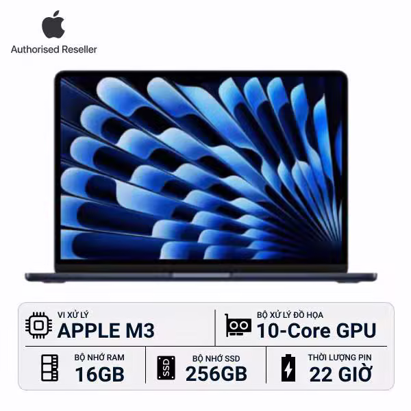 MacBook Air M3 2024 15-inch 16GB/256GB Chính Hãng - ảnh 1