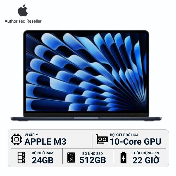 MacBook Air M3 2024 13-inch 24GB/512GB Chính Hãng