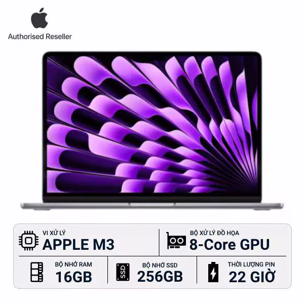 MacBook Air M3 2024 13-inch 16GB/256GB Chính Hãng - ảnh 1