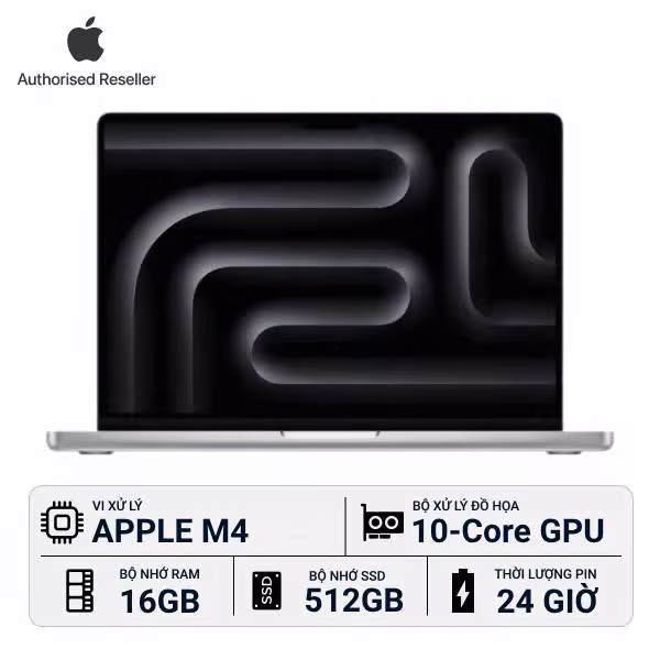 MacBook Pro 2024 14-inch M4 10‑core CPU | 10‑core GPU 16GB/512GB Chính Hãng - ảnh 1
