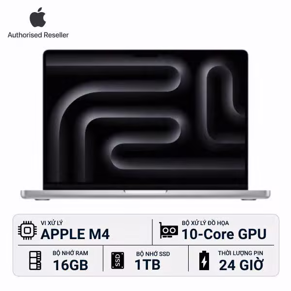 MacBook Pro 2024 14-inch M4 10‑core CPU | 10‑core GPU 16GB/1TB Chính Hãng - ảnh 1