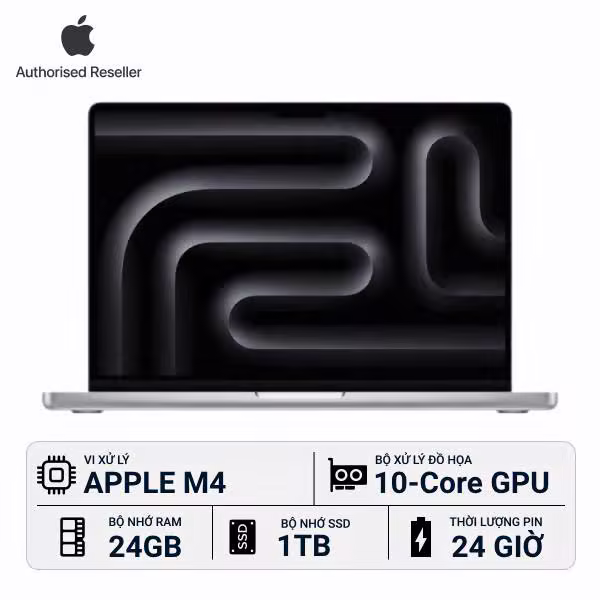 MacBook Pro 2024 14-inch M4 10‑core CPU | 10‑core GPU 24GB/1TB Chính Hãng - ảnh 1