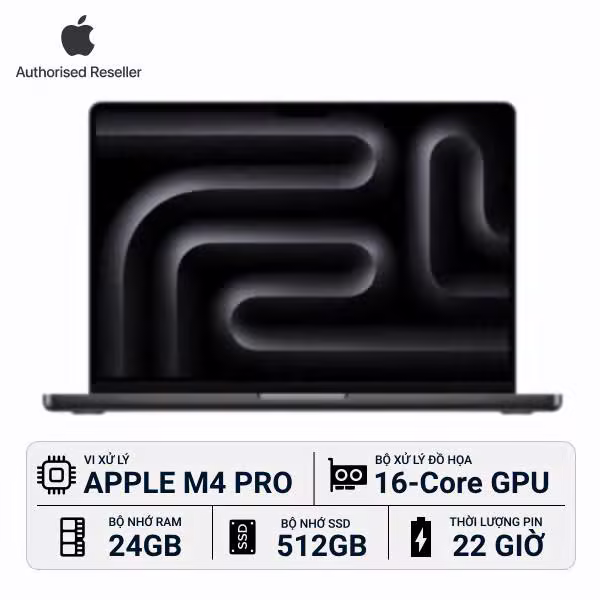 MacBook Pro 2024 14-inch M4 Pro 12‑Core CPU | 16‑Core GPU 24GB/512GB Chính Hãng - ảnh 1
