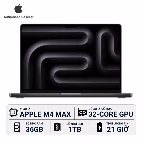 MacBook Pro 2024 16-inch M4 Max 14‑Core CPU | 32‑Core GPU 36GB/1TB Chính Hãng - ảnh 1