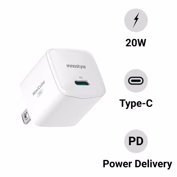 Củ sạc nhanh siêu nhỏ 20W Innostyle Ultra Minicube (IMC20PD) - ảnh 1