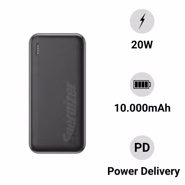 Pin sạc dự phòng Energizer 10.000mAh /3.7V Li-Polymer UE10055PQBK