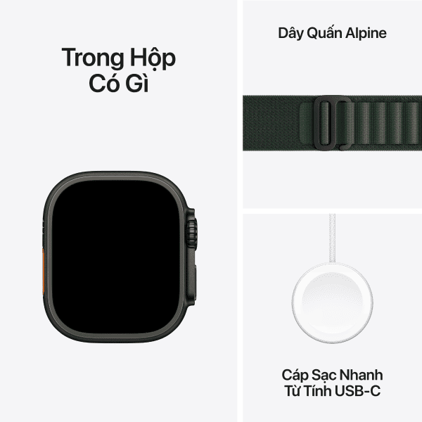 Apple Watch Ultra 2 (2024) 49mm (LTE) Viền Titan - Dây Alpine size L