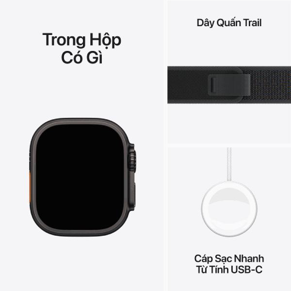 Apple Watch Ultra 2 (2024) 49mm (LTE) Viền Titan - Dây Trail M/L