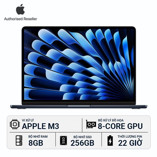 MacBook Air M3 13 inch 8GB/256GB Chính Hãng