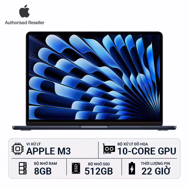 MacBook Air M3 15 inch 8GB/512GB Chính Hãng - ảnh 1