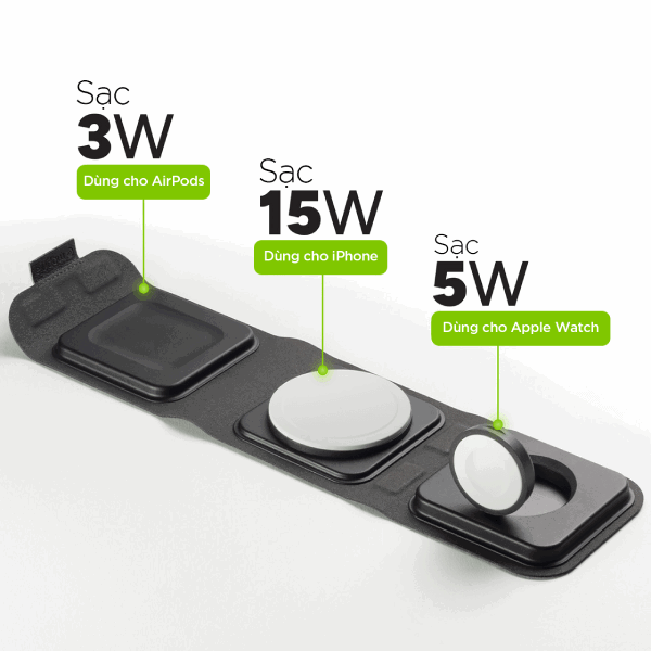 Đế sạc Mophie 3in1 Travel