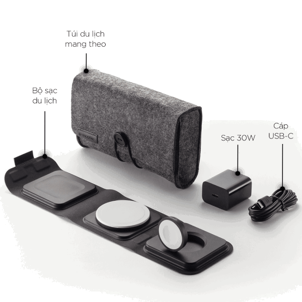 Đế sạc Mophie 3in1 Travel
