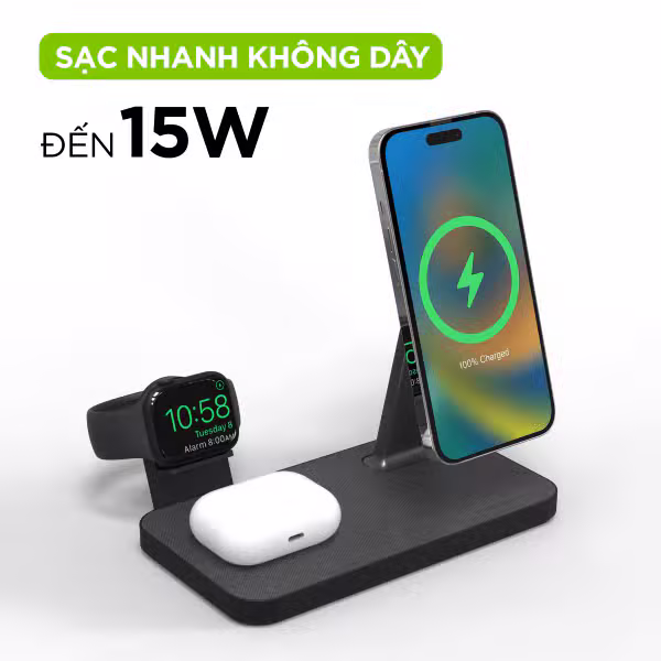 Đế sạc Mophie Snap+ 3in1 Stand - ảnh 3