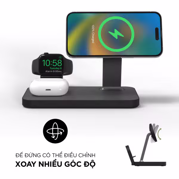 Đế sạc Mophie Snap+ 3in1 Stand - ảnh 7