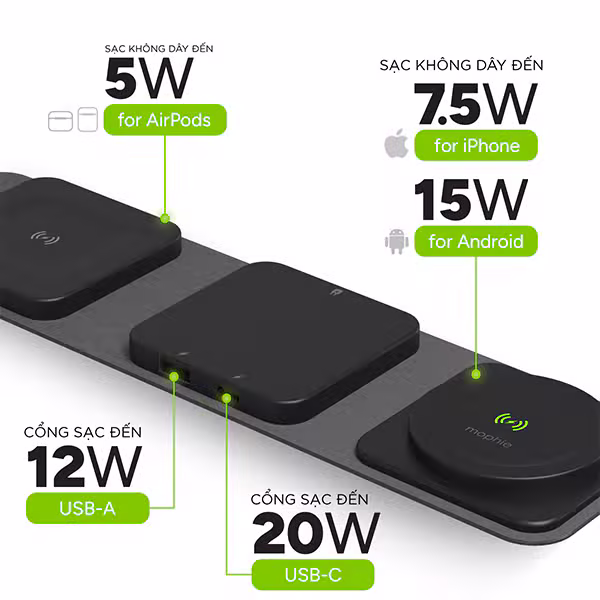 Đế sạc Mophie Snap+ Multi-Device Travel - ảnh 7