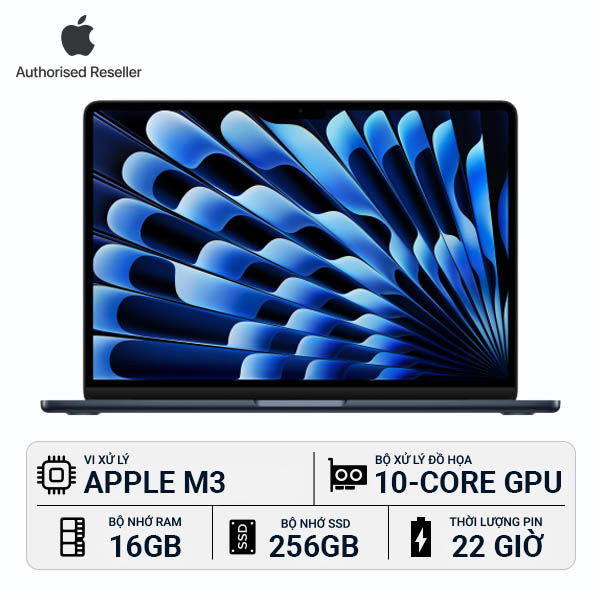 MacBook Air M3 13 inch 16GB/256GB Chính Hãng