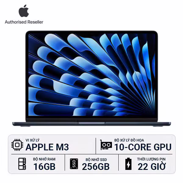 MacBook Air M3 13 inch 16GB/256GB Chính Hãng - ảnh 1