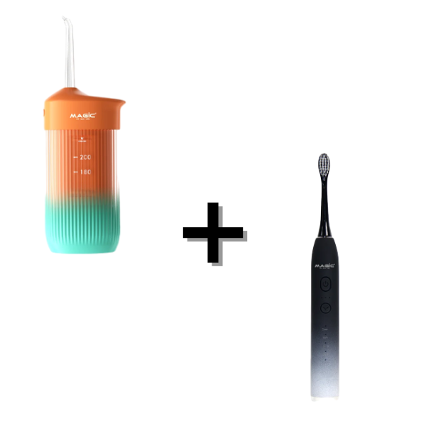 Combo bàn chải điện + tăm nước MAGIC cho người lớn - màu đen - ảnh 1