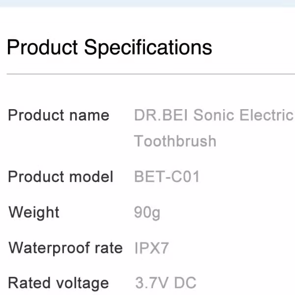 Bàn chải điện DR.BEI Sonic BET-C01 Chính Hãng - ảnh 2