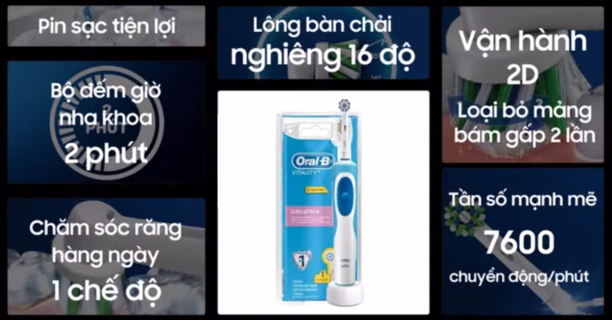 Bàn chải điện Oral-B Vitality Ultrathin D12.513 Chính Hãng - ảnh 3