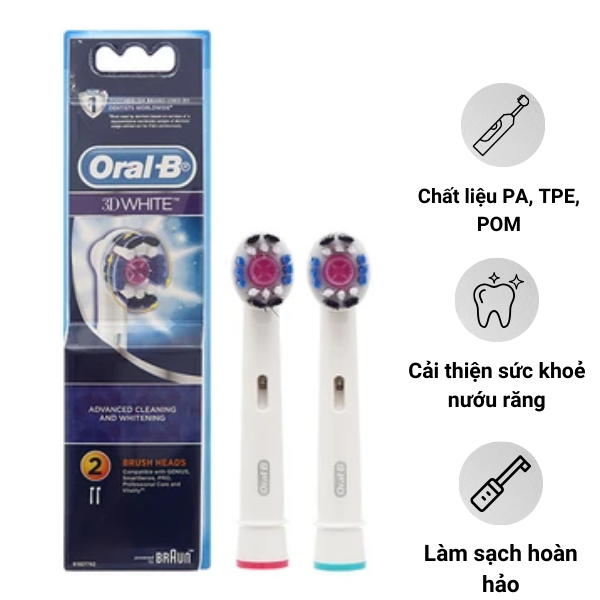 Đầu bàn chải điện Oral-B 3D White EB18P Chính Hãng