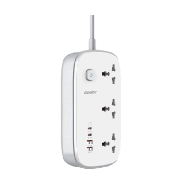 Ổ điện đa năng Energizer 3AC kèm 2USB-A / 2 USB-C sạc nhanh PD 65W EPB3250W00EUWE