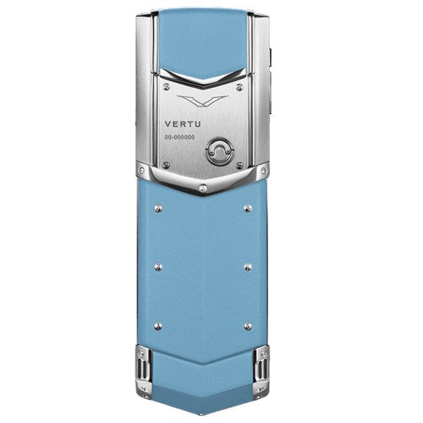 VERTU SIGNATURE V STAINLESS STEEL SILVER POWDER BLUE