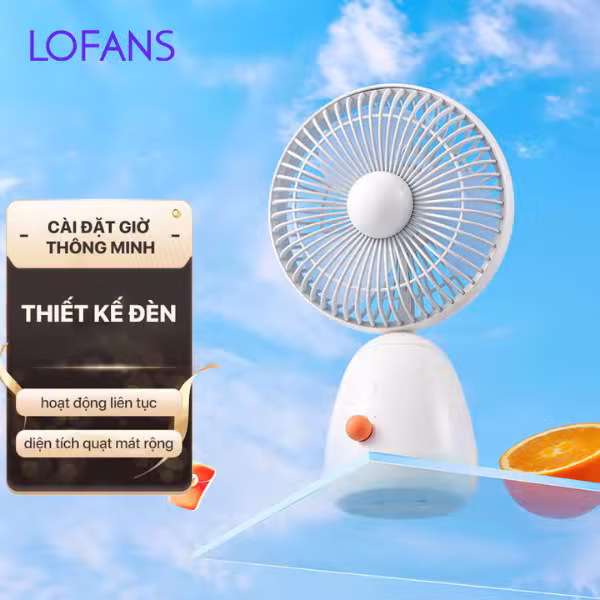 Quạt để bàn sạc tích điện kèm đèn ngủ Lofans FS1 Chính Hãng - ảnh 3