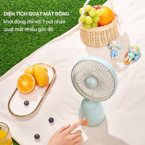 Quạt để bàn sạc tích điện kèm đèn ngủ Lofans FS1 Chính Hãng - ảnh 4