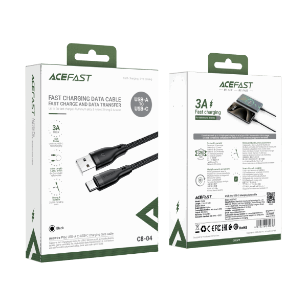 Cáp sạc Acefast USB-A to Type-C 1.2m C8-04