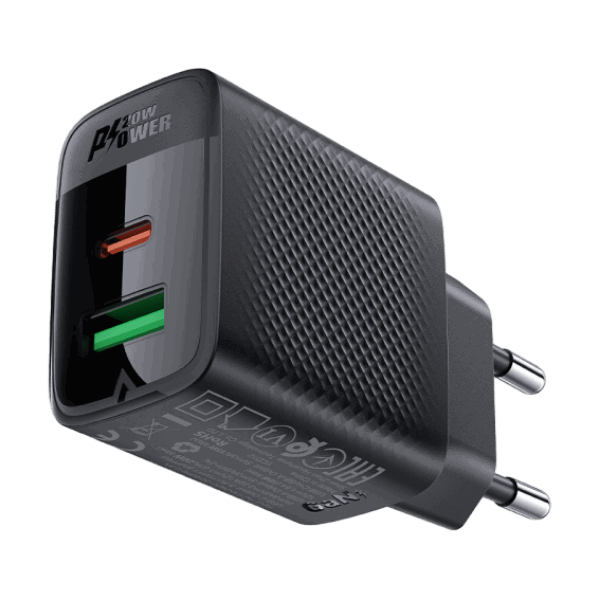 Củ sạc Acefast 2 cổng PD20W GaN (USB-A+USB-C) A78