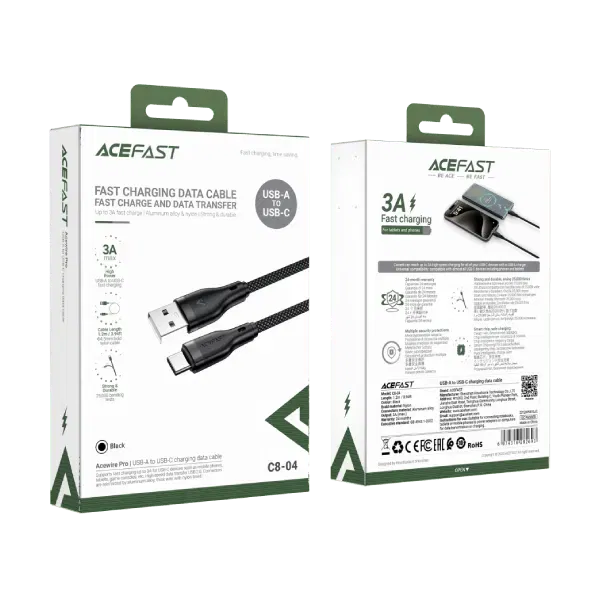 Cáp sạc Acefast USB-A to Type-C 1.2m C8-04