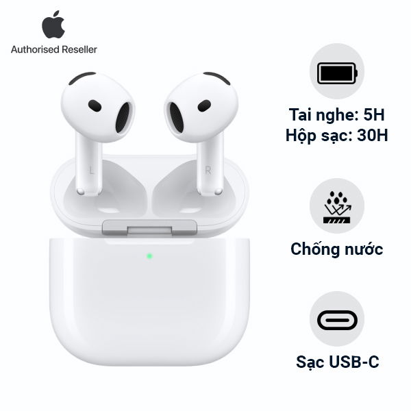 Tai nghe Apple AirPods 4 Chống ồn chủ động Chính Hãng